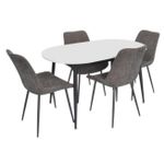 Комплект стол и стулья Evelin di Costacurta стол DT-533R B + 4 стула YTC-055B UF885-15 (Dark grey)
