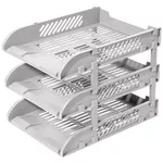 Suport pentru documente Deli DLE9213-GR Set 3 tavite suprapozabile, gri