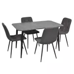 Set masă și scaune Evelin di Costacurta стол DT-405-6B + 4 стула YTC-080B Dark grey