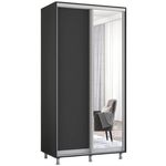 Шкаф Mobildor-Lux Арон с раздвижными дверцами из зеркала и ДСП (110x60x230H см) Антрацит