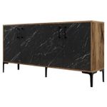 Casetieră Trendy Kiev, Nuc, Marmura Neagra 180x78x35cm