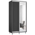 Шкаф Mobildor-Lux Раздвижные двери Aron-P 1,0–1,8 м из зеркала и ДСП (130 x 60 x 230 см) Антрацит
