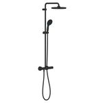 Panou de duș Grohe New Tempesta Cosmopolitan 250 Round Black Matt (termostatata) 266702431