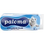 Туалетная бумага Paloma Exclusive Plus Naturally white, 3 слоя (10 рулонов)