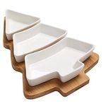 Тарелка Promstore 03309 Set pentru aperitiv Christmas (3 boluri + suport in forma de brad)