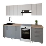 Mobilă pentru bucatarie Smartex (30062) K2 240сm Alb+Grafit