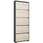 Полка для обуви Mobildor-Lux Leo Slim 100x16x203H cm Anthracite/Sonoma
