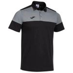 Îmbrăcăminte sport Joma Crew V Short Sleeve Polo Black Grey (S) 103297.111