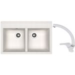 Мойка кухонная со смесителем Dr.Gans Astra 780 + SanDonna F 1069 alb