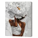 Tablou pe numere Ideyka KHO8503 40x50cm Eco, Imagine florala cu vopsele metalice
