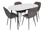 Комплект стол и стулья Evelin di Costacurta стол DT-533R B + 4 стула YTC-064B UF885-15 (Dark grey)