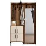 Mobilă pentru antreu Trendy Berlin BC, Nuc, Crem 120x200x35cm (GTR001352)