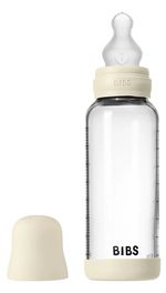 Поильник BIBS 50201216 Biberon din sticla anticolici Ivory cu tetina din silicon 3+ luni, 240ml