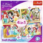 Головоломка Trefl 34385 Puzzles - 4in1 - Happy day / Disney Princess