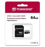 .64GB MicroSD (Class 10) UHS-I (U1),+SD adapter, Transcend 