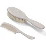 Set pentru îngrijirea bebeluşului BabyOno 0568/03 Pieptene si perie naturala p/u parul gri