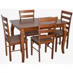 Комплект стол и стулья Evelin di Costacurta стол HV-29V Burnish Oak + 4 стула GLORIA Burnish/Ekea12 Dark Brown
