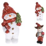 Новогодний декор Promstore 12800 Фигурка рождественская Снеговик/Олень 13.5cm