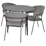 Комплект стол и стулья Evelin di Costacurta стол DT 404-6B + 3 стула YTC-097B Dark grey