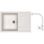 Chiuvetă bucătărie cu bateria Dr.Gans Techno 760 + SanDonna F 7103 alb