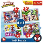 Головоломка Trefl 34611 Puzzles - 4in1 - Spidays team / Spiday and his Amazing Friends