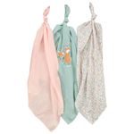 Аксессуар для пеленания Premaman PBRDWV-ROC-UNQ Set 3 pelinci din bumbac Forest Animals