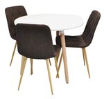 Комплект стол и стулья Evelin di Costacurta стол DT-404-1Wo + 3 стула YTC-080Wo Dark brown