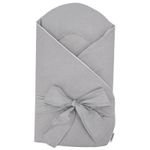 Lenjerie de pat pentru copii Feedo 207214 Plic pentru infasat cu fundita Light Grey, 75x75 cm