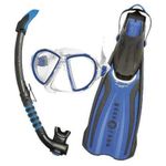 Аксессуар для плавания AquaLung Set masca+tub+labe scufundare DUETTO Blue Black L/XL