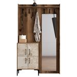 Mobilă pentru antreu Trendy Berlin BC, Nuc, Marmura Alba 120x200x35cm (GTR001354)