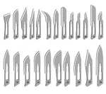 Lame chirurgicale sterile № 10, 11, 12, 13, 15, 20, 22, 23