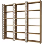 Raft de birou Trendy Orasul 3, Nuc, Alb 184x170x24cm, raft de carti