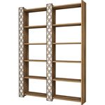 Raft de birou Trendy Orasul 2, Nuc, Alb 124x170x24cm, raft de carti