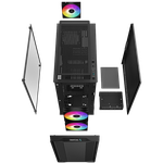 Case mATX Deepcool CC360 ARGB, w/o PSU, 3x120mm ARGB fans, Mesh Front, Tempered Glass, USB3.0, Black