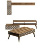 Стенка Trendy Planeta Орех, Крем (комплект мебели для гостиной) (GTR001256)