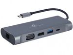 Adapter 7-in-1 Type-C to LAN/VGA/4K HDMI/AUX/USB3.0/SD/Type-C socket, Cablexpert A-CM-COMBO7-01