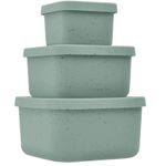 Seturi pentru hrănire bebelușilor Kikka Boo 31302050009 Set 3 piese din silicon Platinum Snack Box Sage