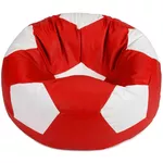 Кресло-мешок BeanBag BM6035, Mяч из экокожи Ares, L, красный с белым
