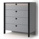 Комод Fabrik Home Clay 4 ящика (с подсветкой) Серая мышка