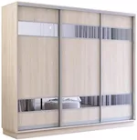 Шкаф Mobildor-Lux Fox uși glisante din PAL cu elemente din oglindă (260x60x210H cm) Sonoma