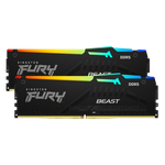 64GB DDR5-5600MHz  Kingston FURY Beast RGB (Kit of 2x32GB) (KF556C40BBAK2-64), CL40-40-40, 1.25V,Blk