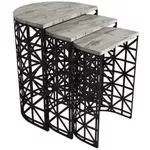 Журнальный столик Trendy Stil, marmura alba, masa de cuibarit (3 bucati)