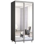 Dulap Mobildor-Lux Aron-S uși glisante din oglinzi (110x60x230H cm) Anthracite