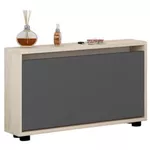 Raft pentru încălțăminte Mobildor-Lux Leo Slim 100x16x47H cm Sonoma/Anthracite