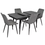 Set masă și scaune Evelin di Costacurta стол DT-431-3R B + 4 стула YTC-064B Dark grey