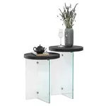 Măsuţă cafea Trendy Serenity 2, Antracit, Transparent, set