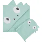 Accesoriu pentru baie Premaman PBRE43-VEM-UNQ Prosop de baie cu gluga si manusa Dino