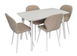 Set masă și scaune Evelin di Costacurta стол COOPER White + 4 стула YTC-064Wh Bjor-N24 Light beige