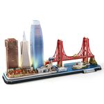 Set de construcție Cubik Fun L524h 3D Puzzle San Francisco cu iluminare LED, 90 elemente