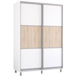 Dulap Mobildor-Lux Aron cu uși glisante orizontal (160x60x210H cm) Alb Brilliant